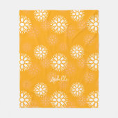 Groovy Sinaasappel Daisy Flower Retro Bloemennaam Fleece Deken (Voorkant)