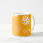 Groovy Sinaasappel Daisy Flower Retro Bloemennaam Koffiemok (Voorkant rechts)