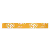 Groovy Sinaasappel Daisy Flower Retro Bloemennaam Satijnen Lint (Voorkant)