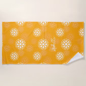 Groovy Sinaasappel Daisy Flower Retro Bloemennaam Strandlaken (Voorkant)