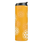 Groovy Sinaasappel Daisy Flower Retro Bloemennaam Thermosbeker (Gedraaid links)