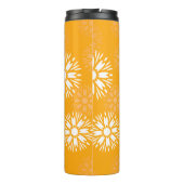 Groovy Sinaasappel Daisy Flower Retro Bloemennaam Thermosbeker (Achterkant)