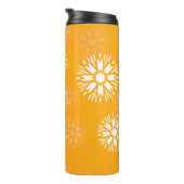 Groovy Sinaasappel Daisy Flower Retro Bloemennaam Thermosbeker (Geroteerd rechts)