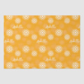 Groovy Sinaasappel Daisy Flower Retro Bloemennaam Tissuepapier (Voorkant)