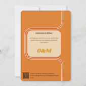 Groovy Sinaasappel en Brown Rainbow Curve Foto Save The Date (Achterkant)