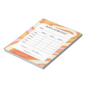 Groovy Sinaasappel en Pink Bunco Game Score Pad Notitieblok (Linkerzijde)