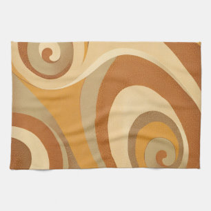 Groovy Sinaasappel Gold Brown Mid Century Modern Theedoek