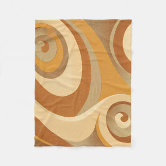 Groovy Sinaasappel Goud Bruin Mid Century Modern K Fleece Deken