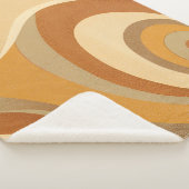 Groovy Sinaasappel Goud Bruin Mid Century Modern K Sherpa Deken (3/4)