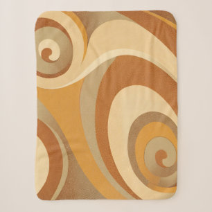 Groovy Sinaasappel Goud Bruin Mid Century Modern K Sherpa Deken