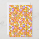 Groovy  Sinaasappel Purple Flowers Baby shower Kaart (Achterkant)