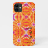 Groovy Sinaasappel Roze Tie Dye iPhone Case (Achterkant)
