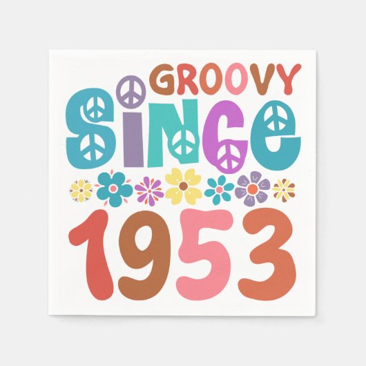 Groovy sinds 1953 70e verjaardag servet (Voorkant)