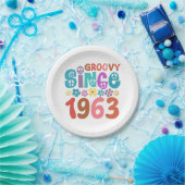 Groovy sinds 1963 60ste verjaardag papieren bordje (Feest)
