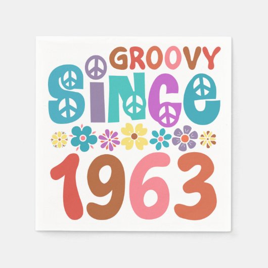 Groovy sinds 1963 60ste verjaardag servet (Voorkant)