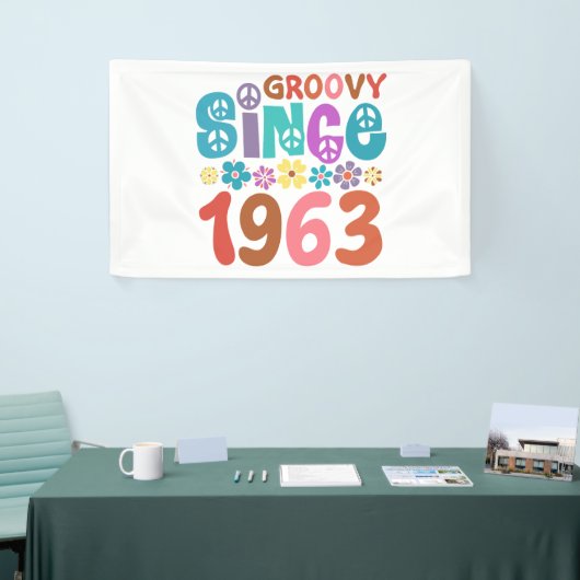 Groovy sinds 1963 60ste verjaardag spandoek (Beurs)