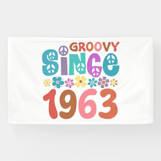 Groovy sinds 1963 60ste verjaardag spandoek (Horizontaal)
