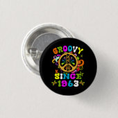 Groovy Sinds 1963 Vrede 60ste Verjaardagsfeest 60s Ronde Button 3,2 Cm (Voorkant /achterkant)