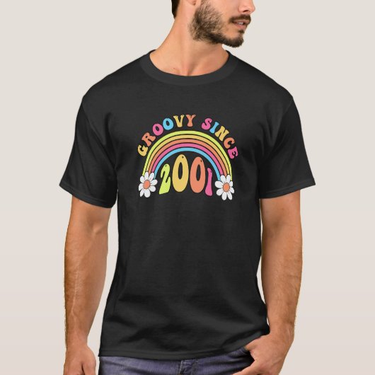 Groovy sinds 2001 retro Birthday T-shirt (Voorkant)