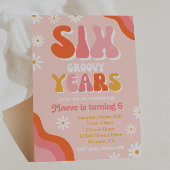 Groovy Six Birthday Invitation | Uitnodiging van G