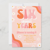 Groovy Six Birthday Invitation | Uitnodiging van G (Voorkant)