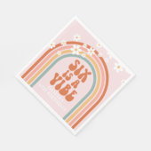 Groovy Six is een vibe daisy regenboog 6e verjaard Servet (Hoek)