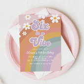 Groovy Six is een vibe Retro Rainbow 6th Birthday Kaart