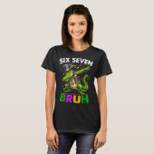 Groovy Six Seven Bruh Alligator Dabbing Mardi Gras T-shirt (Voorkant volledig)