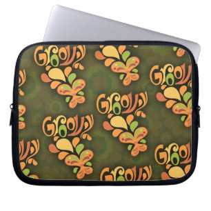 Groovy Sixties Butterflies Patroontwerp Laptop Sleeve