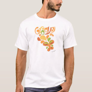Groovy Sixties Hippie Illustratief vlinderontwerp T-shirt