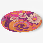 Groovy sixties patroon papieren bordje (Gekanteld)