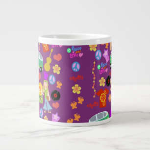 Groovy Sixties Violet Pattern Grote Koffiekop
