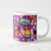 Groovy Sixties Violet Pattern Grote Koffiekop (Rechts)