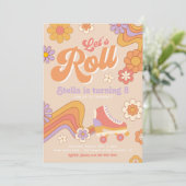 Groovy Skating Invitation | Rollend Schaats Kaart (Staand voorkant)