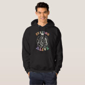 Groovy Skeleton Staying Alive Coffee Halloween Hip Hoodie (Voorkant volledig)