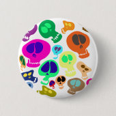Groovy Skulls Ronde Button 5,7 Cm (Voorkant)