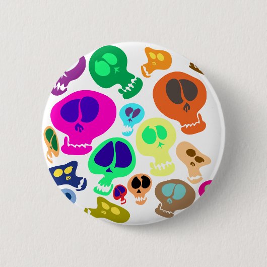 Groovy Skulls Ronde Button 5,7 Cm (Voorkant)