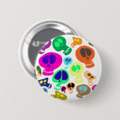Groovy Skulls Ronde Button 5,7 Cm (Voorkant /achterkant)