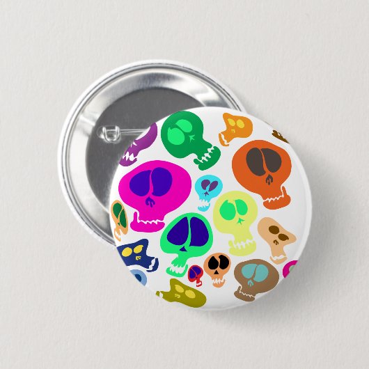 Groovy Skulls Ronde Button 5,7 Cm (Voorkant /achterkant)