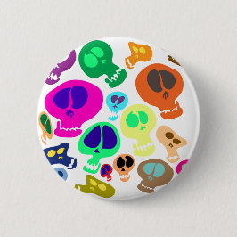 Groovy Skulls Ronde Button 5,7 Cm