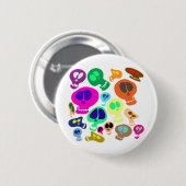 Groovy Skulls Ronde Button 5,7 Cm (Voorkant /achterkant)