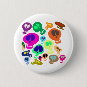 Groovy Skulls Ronde Button 5,7 Cm