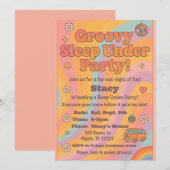Groovy Sleep Under Verjaardagsuitnodiging Kaart (Voorkant / Achterkant)