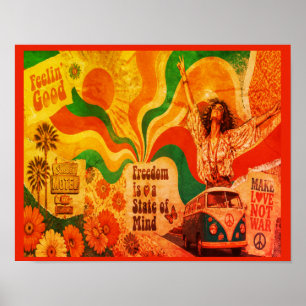 Groovy Slogan Uit de Jaren 70 Retro Stijl Muur Poster