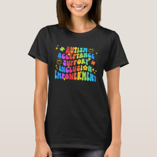 Groovy Smile Face Autism Awareness Montage Autisti T-shirt