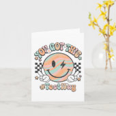 Groovy Smile Face Dit heb je Rock de testdag Kaart (Gele Bloem)