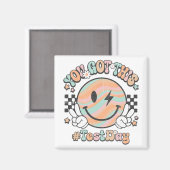 Groovy Smile Face Dit heb je Rock de testdag Magneet (Voorkant / Achterkant)