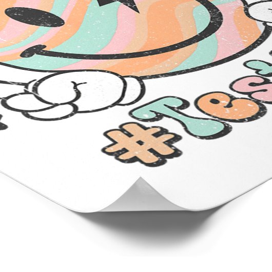 Groovy Smile Face Dit heb je Rock de testdag Poster (Hoek)