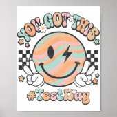 Groovy Smile Face Dit heb je Rock de testdag Poster (Voorkant)