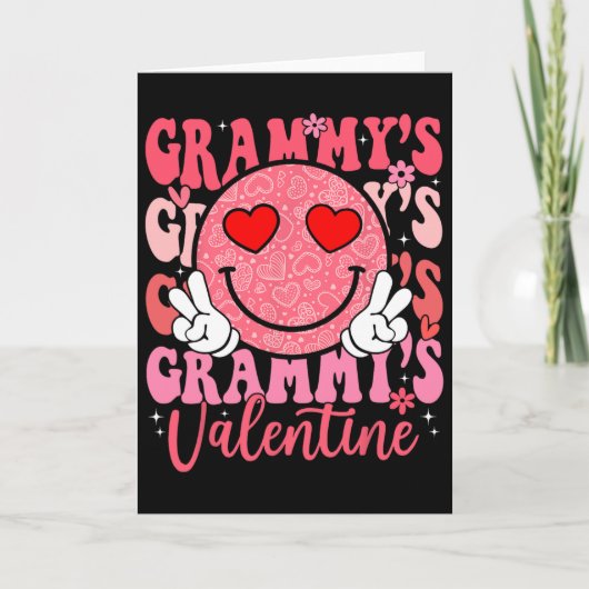 Groovy Smile Face Grammy's Valentijn Dochter Niec Kaart (Voorkant)